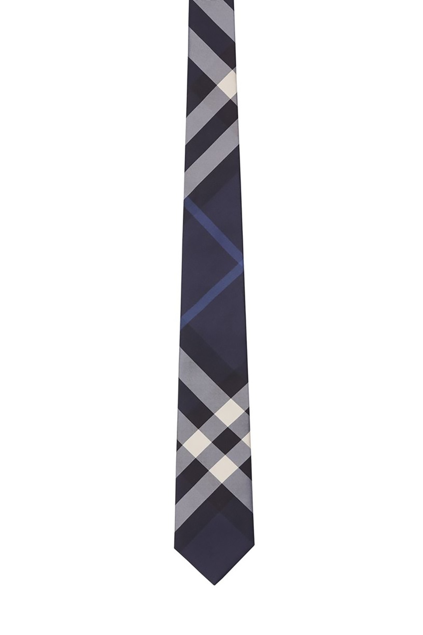 фото Клетчатый синий галстук Burberry