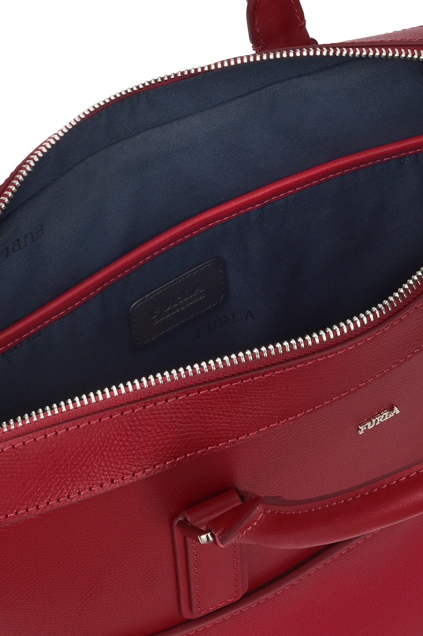фото Бордовый кожаный портфель Marte Furla