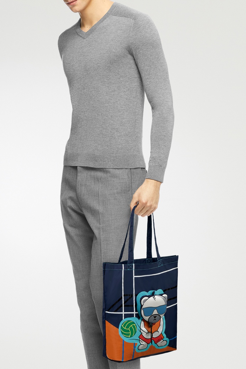 фото Складная синяя сумка с рисунком Ulisse Furla