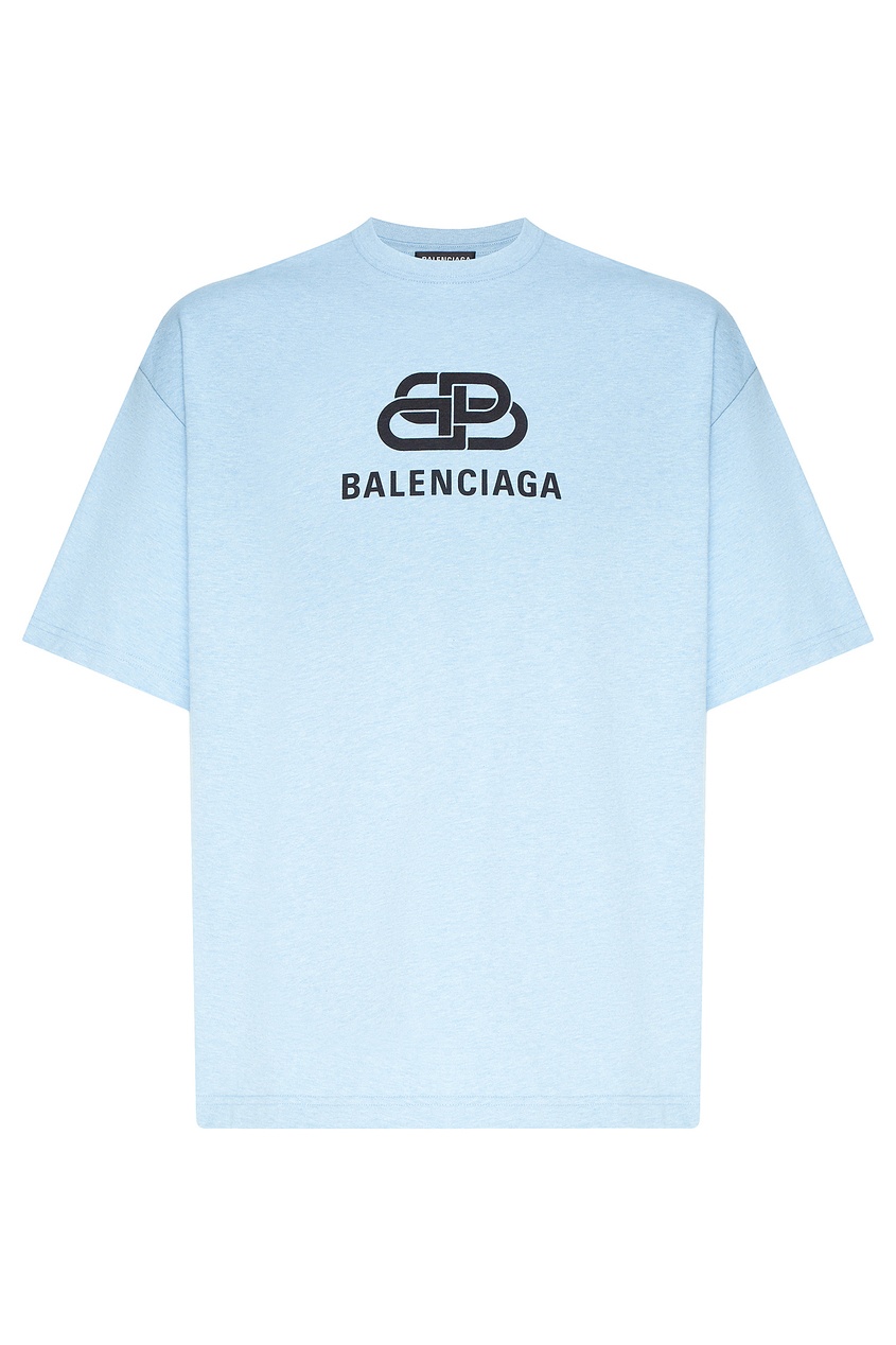 фото Голубая футболка с логотипом Balenciaga man