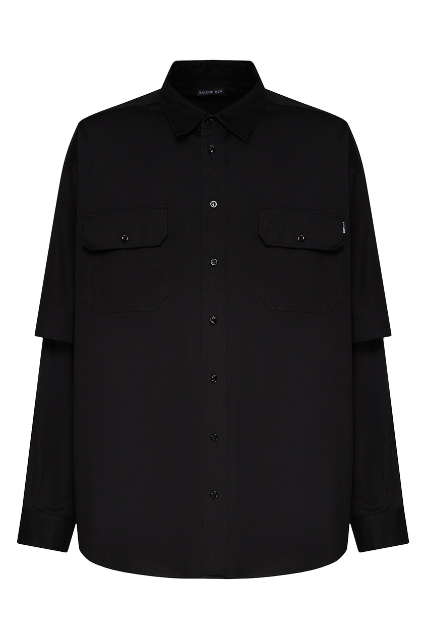 фото Хлопковая рубашка черного цвета Balenciaga man