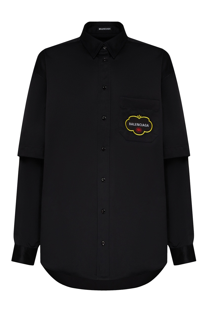 фото Черная рубашка с логотипом Balenciaga man