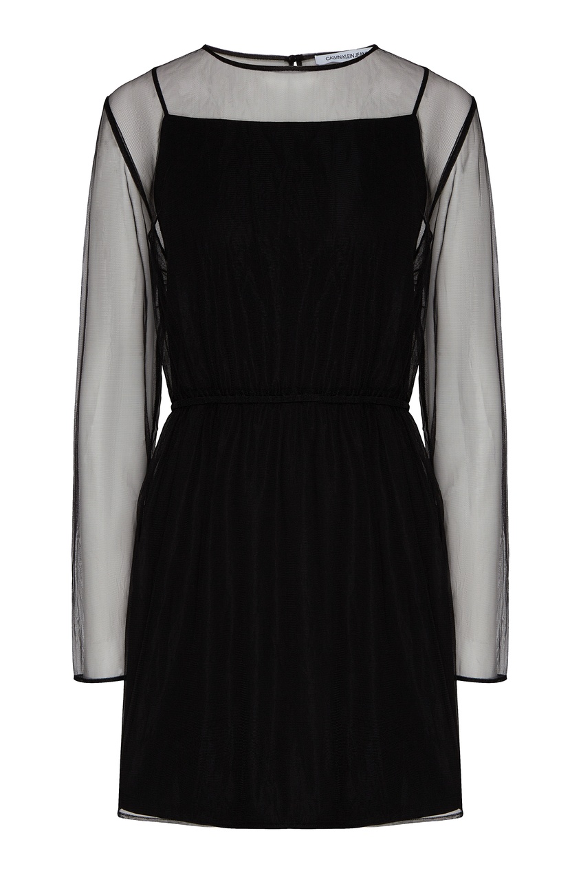фото Двухслойное платье черного цвета calvin klein