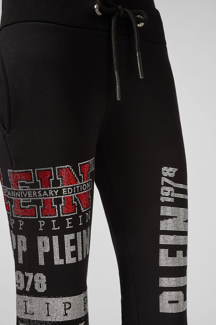 фото Черные спортивные брюки с декором philipp plein