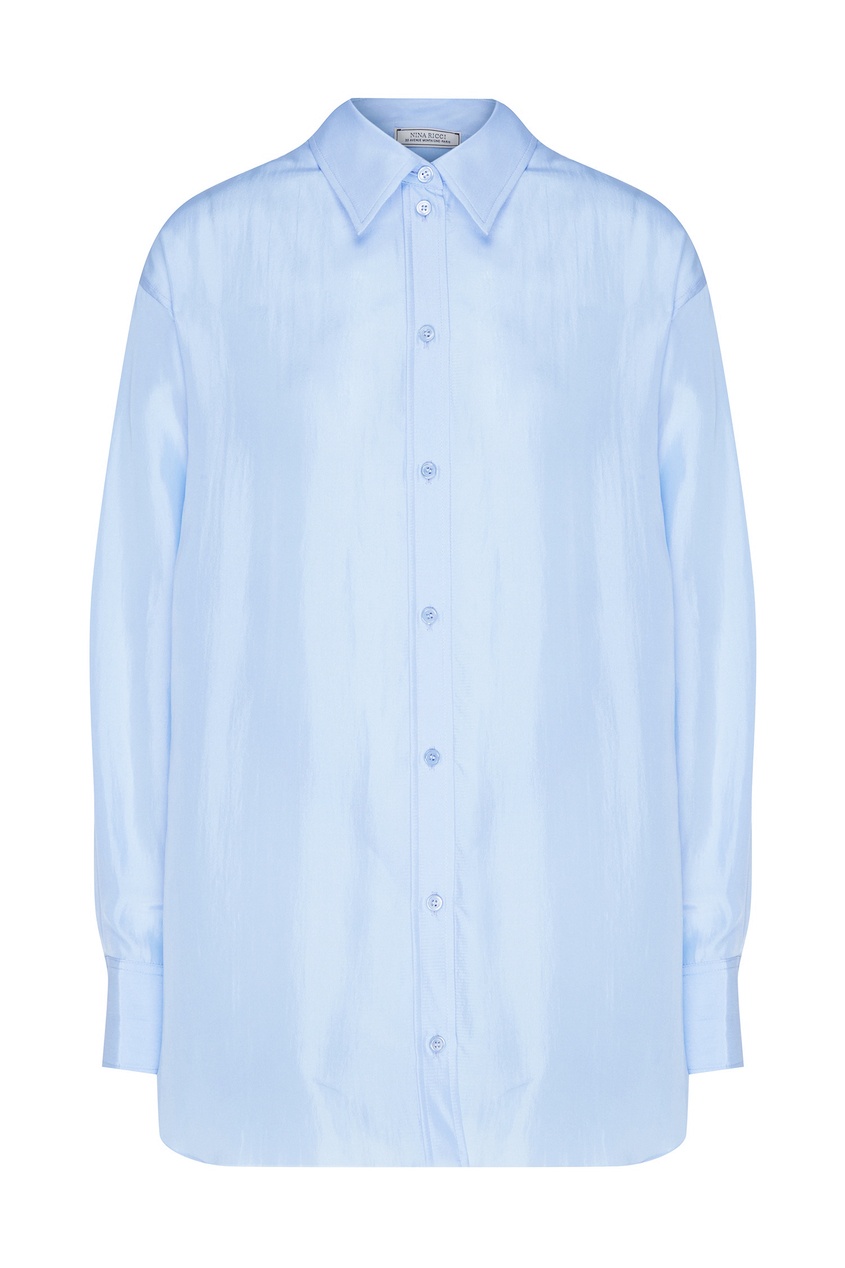 фото Голубая шелковая рубашка nina ricci