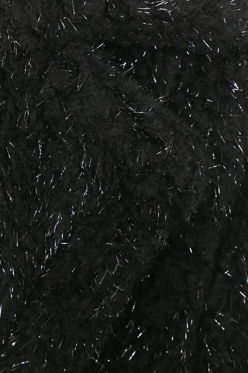 фото Черная шуба из искусственного меха с люрексом Max mara