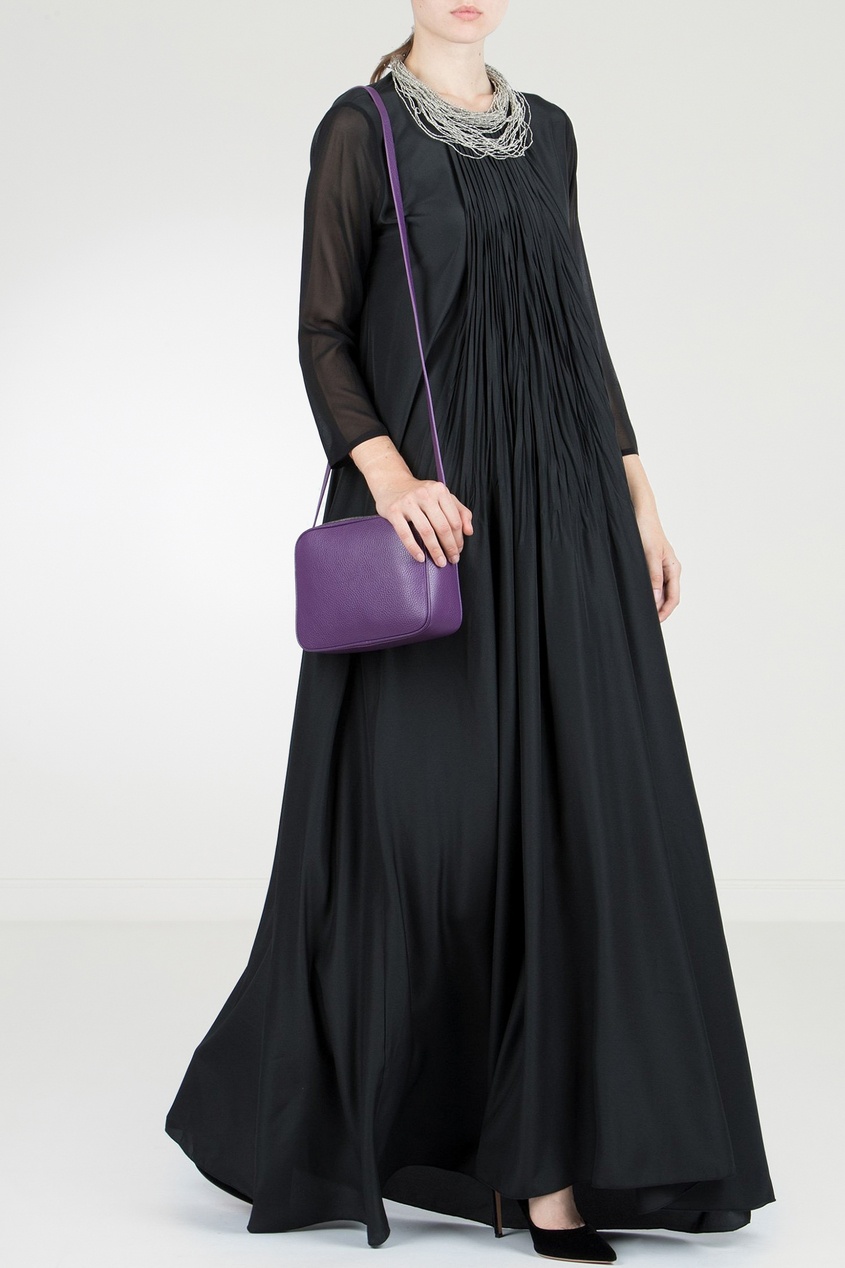 фото Черное шелковое платье в пол fabiana filippi