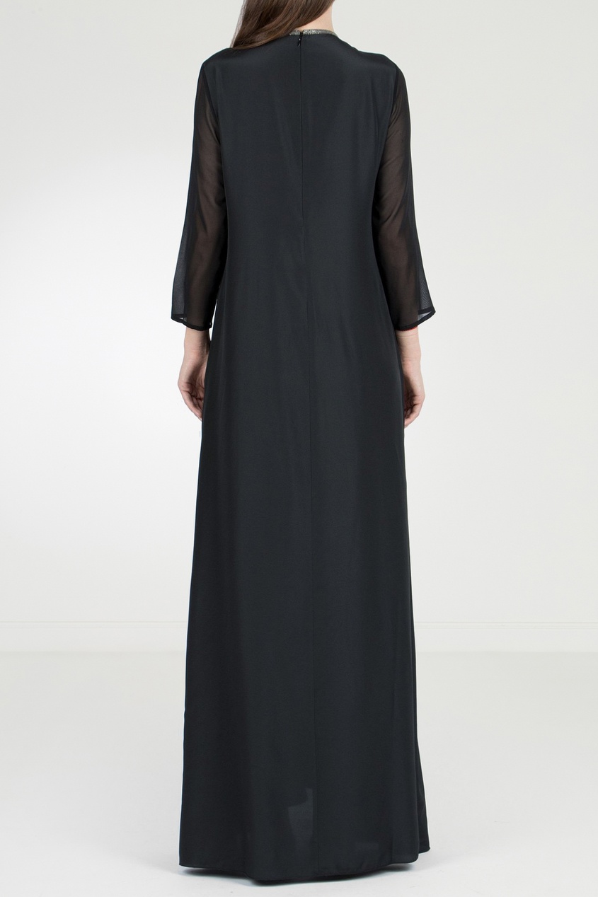 фото Черное шелковое платье в пол fabiana filippi