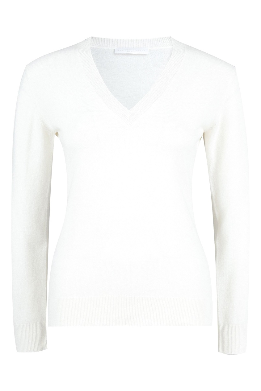 фото Белый шерстяной пуловер fabiana filippi