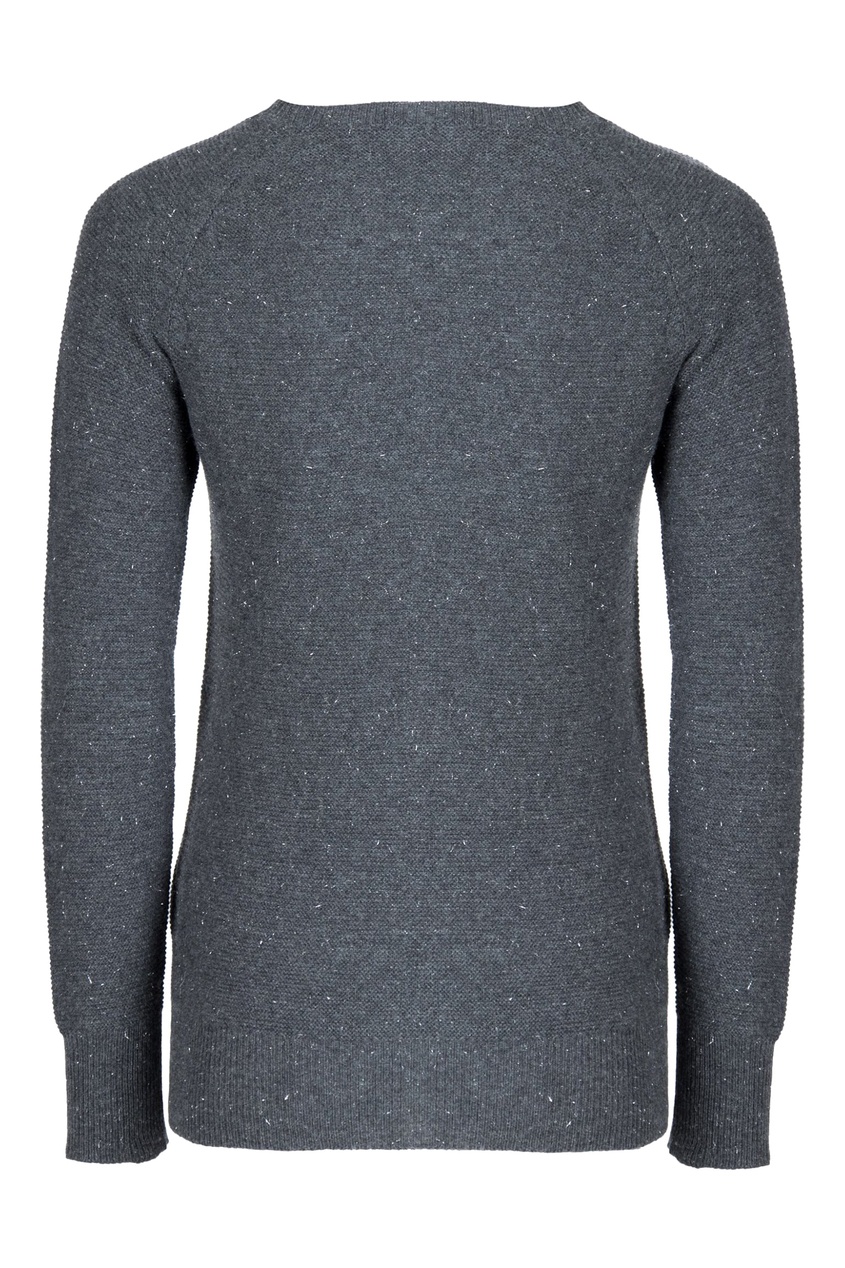 фото Серый шерстяной пуловер с рукавами реглан fabiana filippi