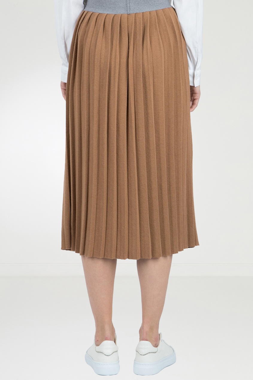 фото Светло-коричневая трикотажная юбка в складку fabiana filippi