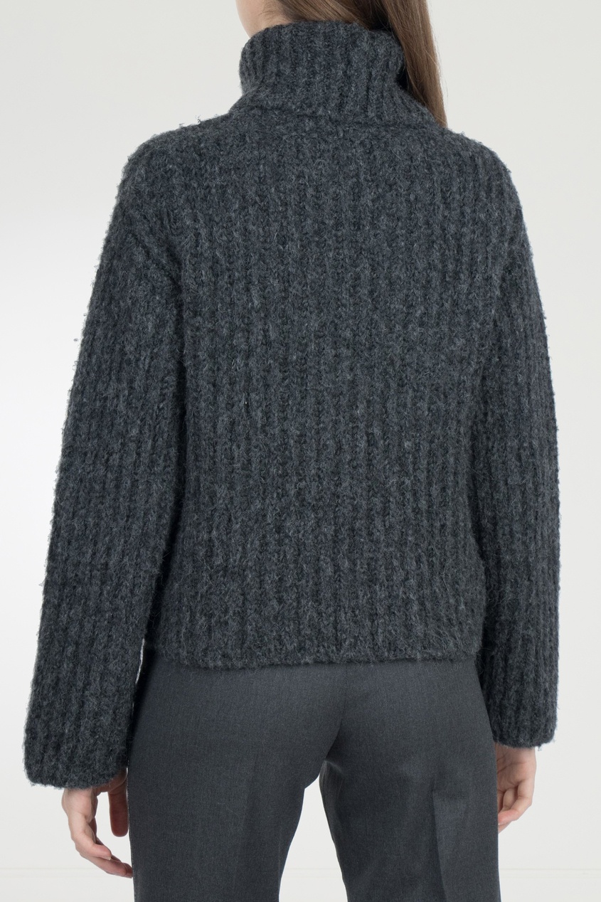 фото Серый шерстяной свитер с цепочками fabiana filippi