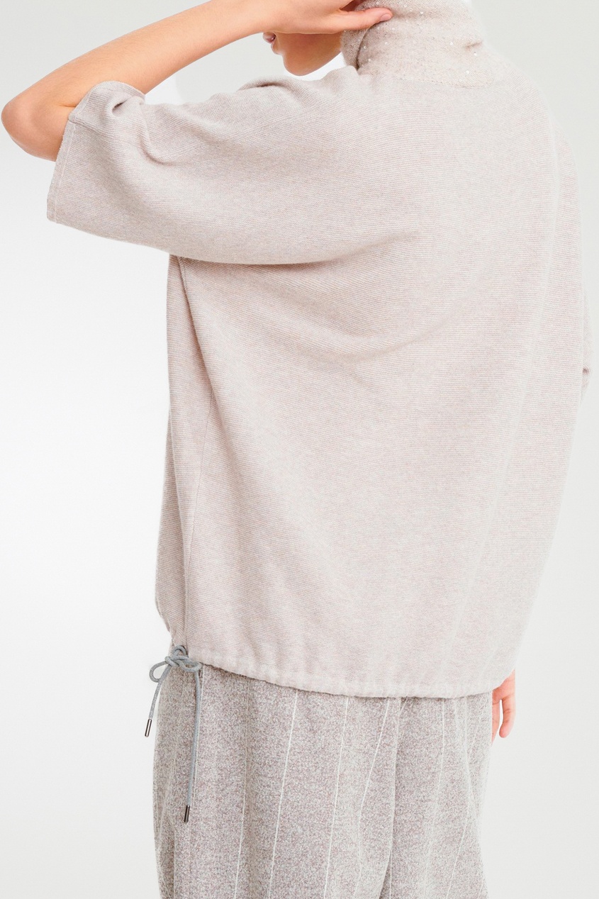 фото Кремовый шерстяной пуловер с кулиской fabiana filippi
