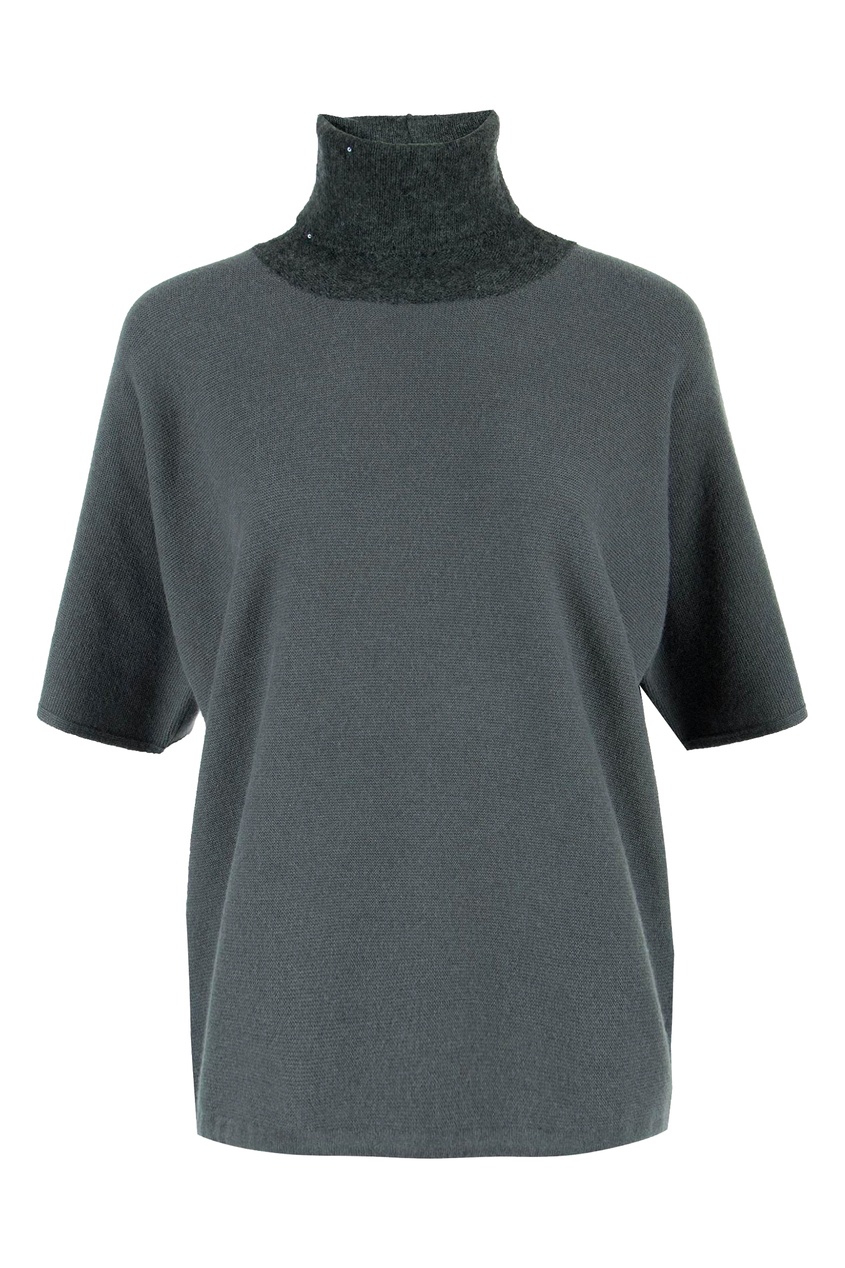 фото Серый пуловер с короткими рукавами fabiana filippi