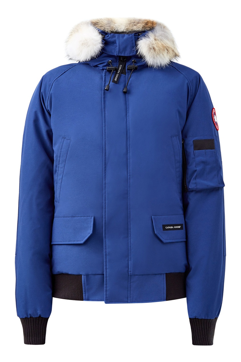 фото Синяя куртка со вставками-резинками Canada goose