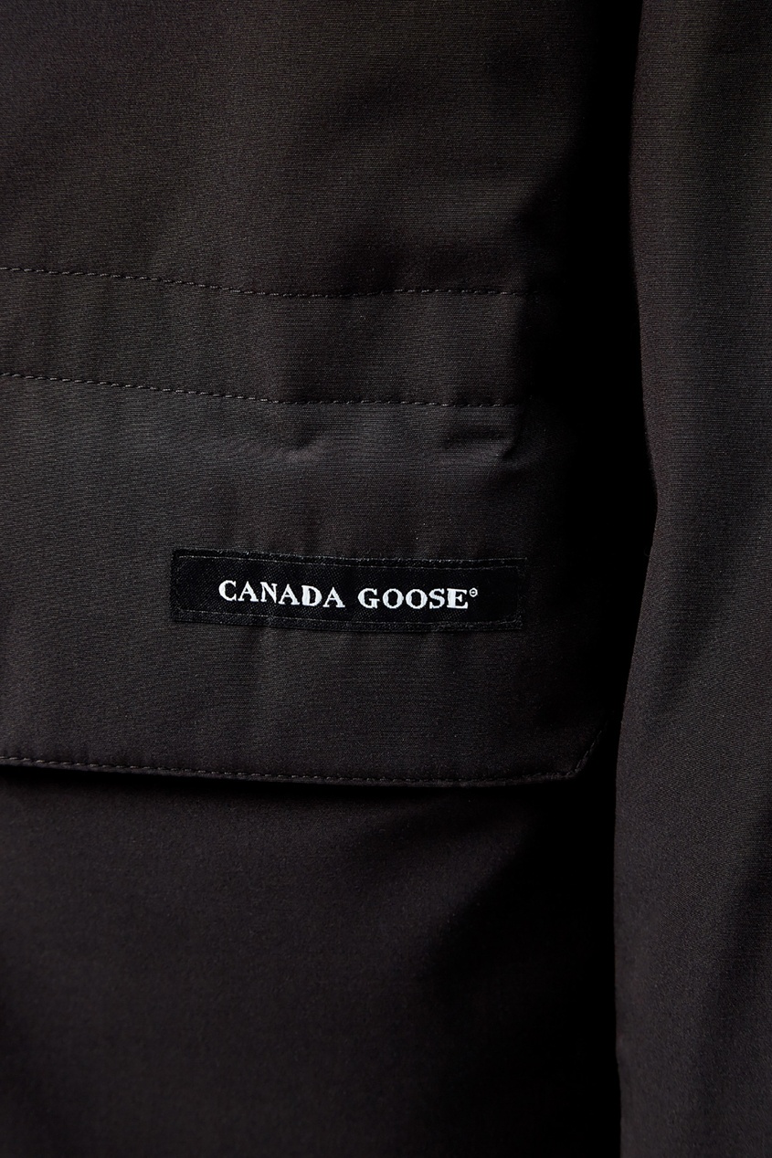 фото Черная парка с кулиской и внутренним поясом canada goose