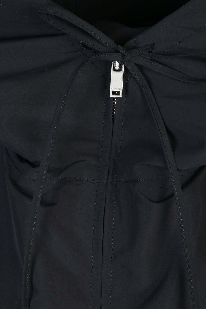 фото Темно-синяя куртка оверсайз с капюшоном jil sander