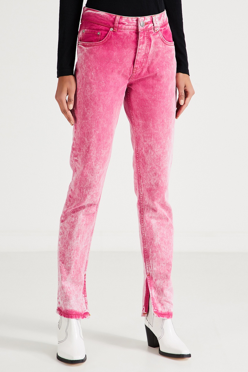 фото Ярко-розовые джинсы ganni