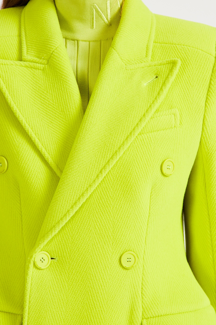 фото Неоново-желтое двубортное пальто Balenciaga