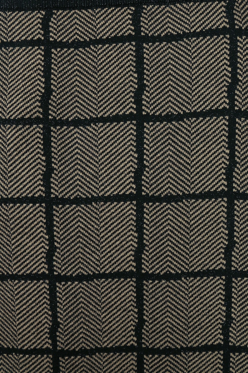 фото Бежево-черная трикотажная юбка в клетку antonio marras