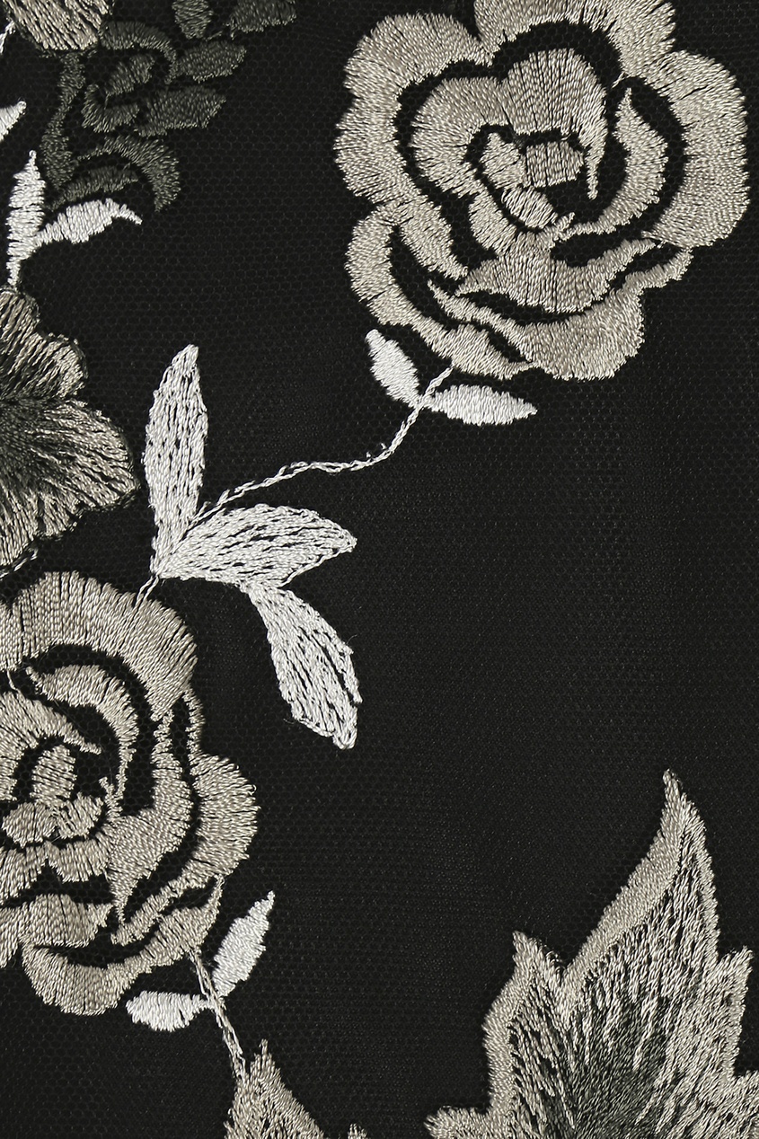 фото Черная юбка миди с декоративной вышивкой antonio marras