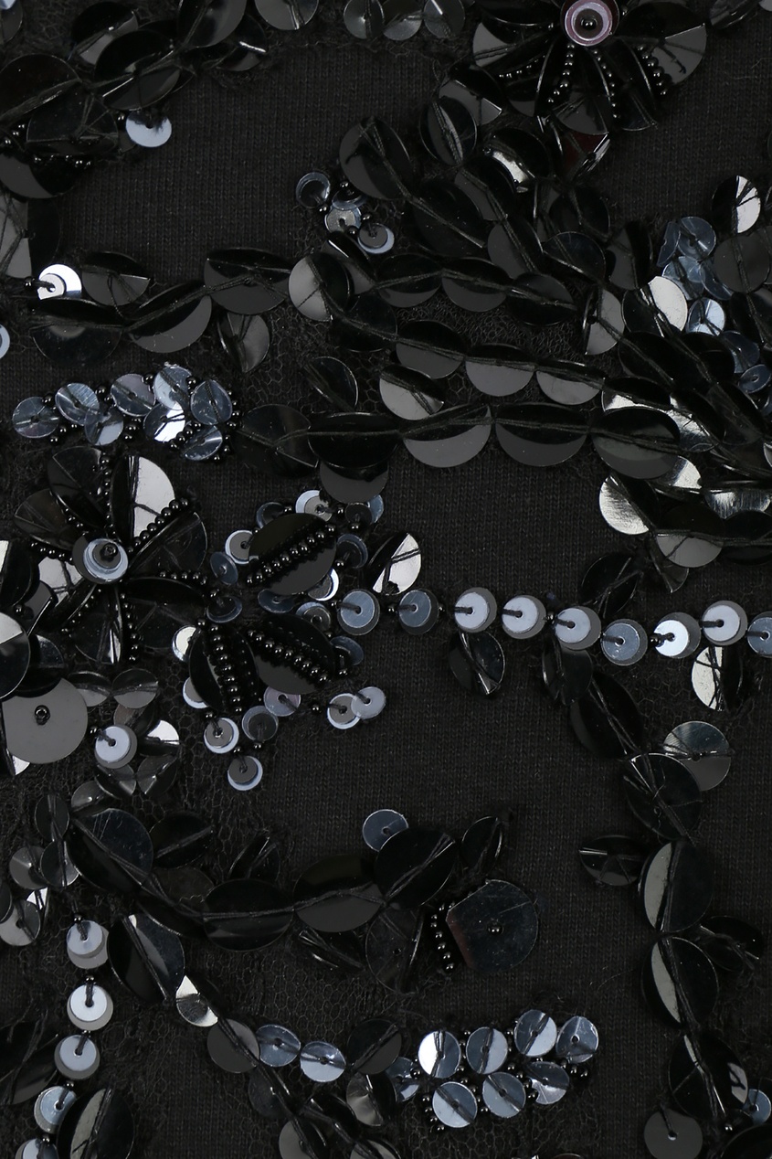 фото Черное платье свободного кроя с аппликацией antonio marras