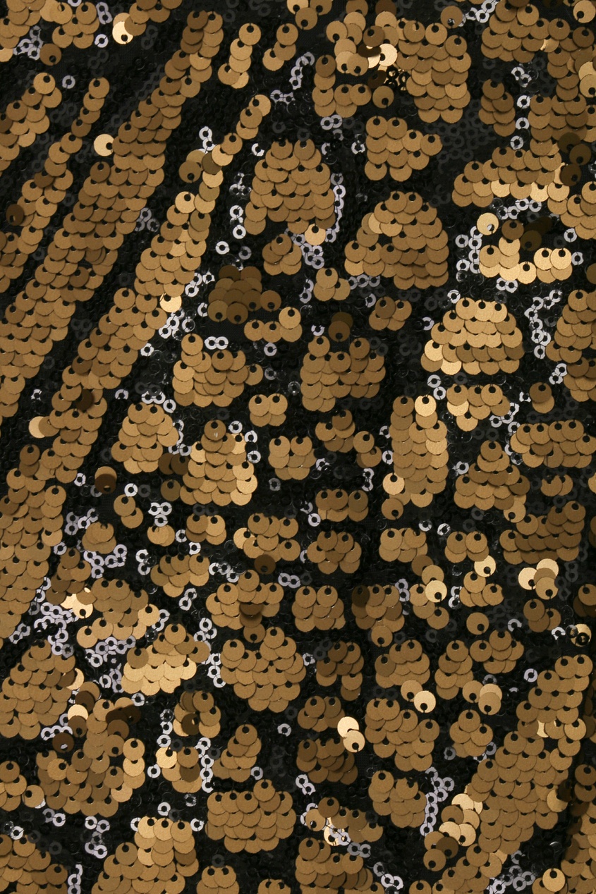 фото Черно-золотое платье-футляр, декорированное пайетками antonio marras