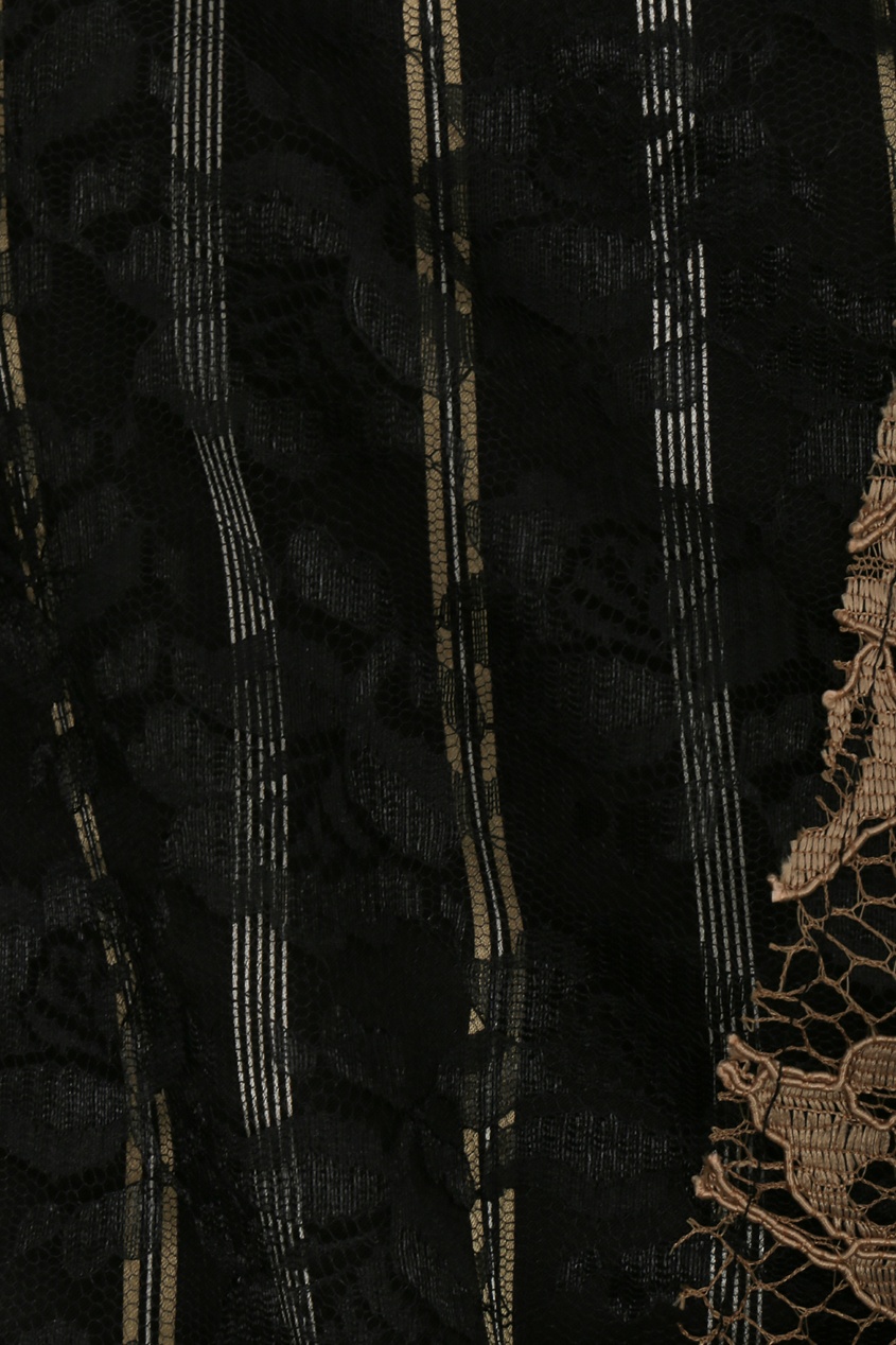 фото Черно-бежевое платье без рукавов с кружевным узором antonio marras