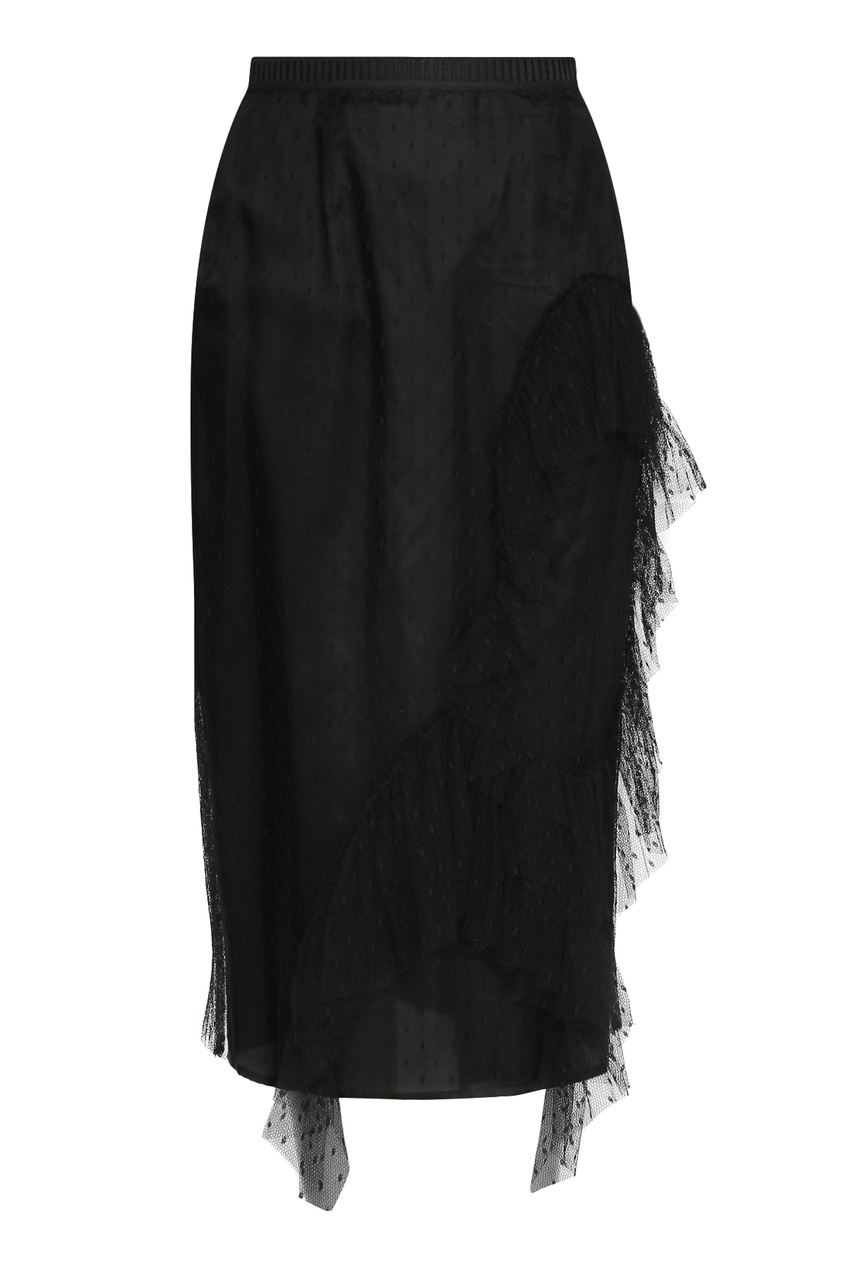 фото Черная юбка-карандаш с ажурным узором antonio marras
