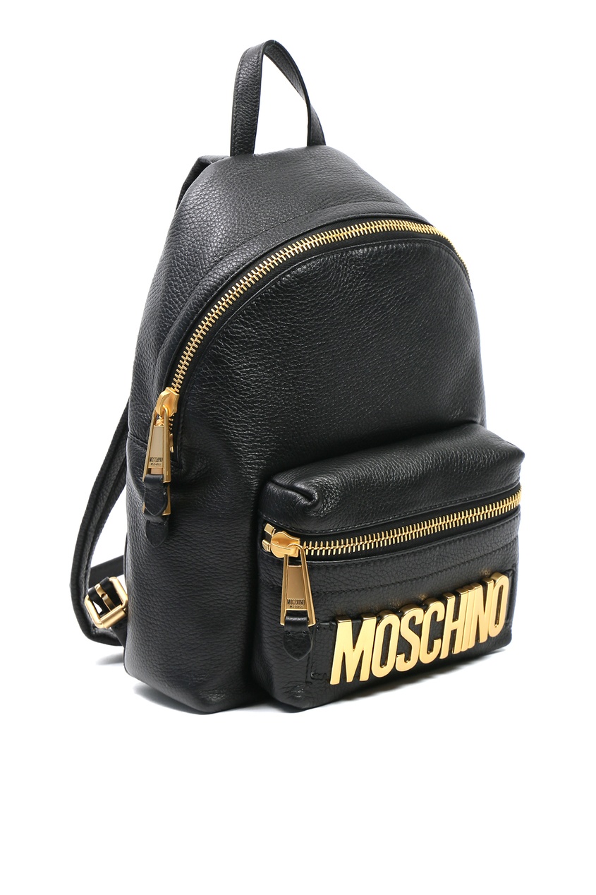 фото Рюкзак с золотистым логотипом moschino