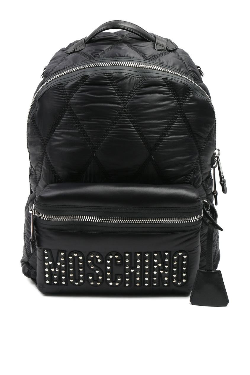 фото Черный стеганый рюкзак Moschino
