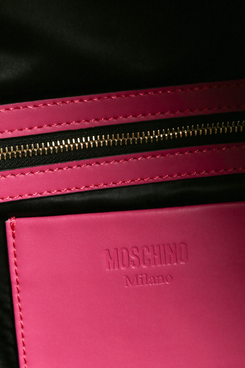 фото Ярко-розовый стеганый рюкзак moschino