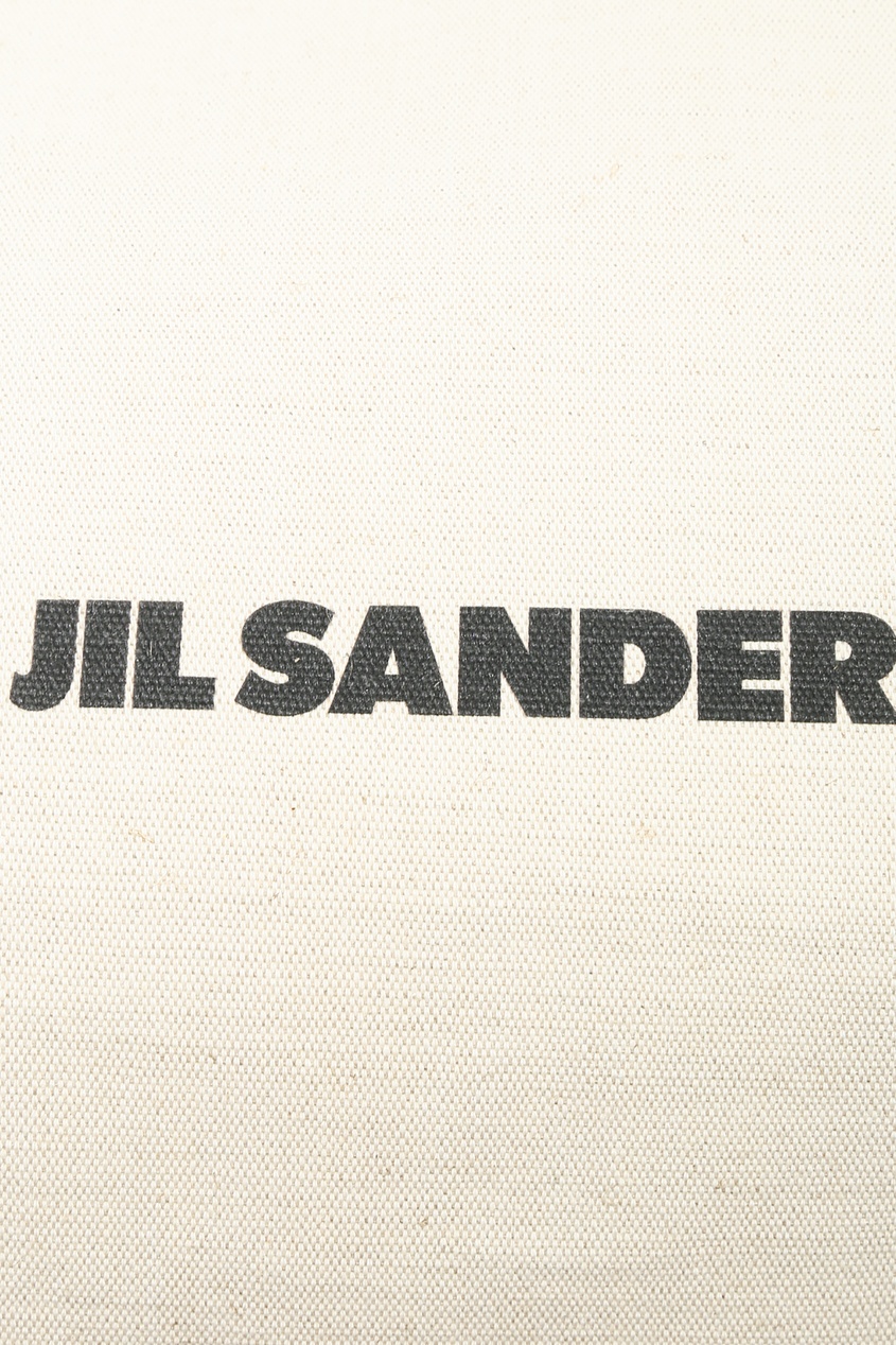 фото Кремовая холщовая сумка-шоппер jil sander