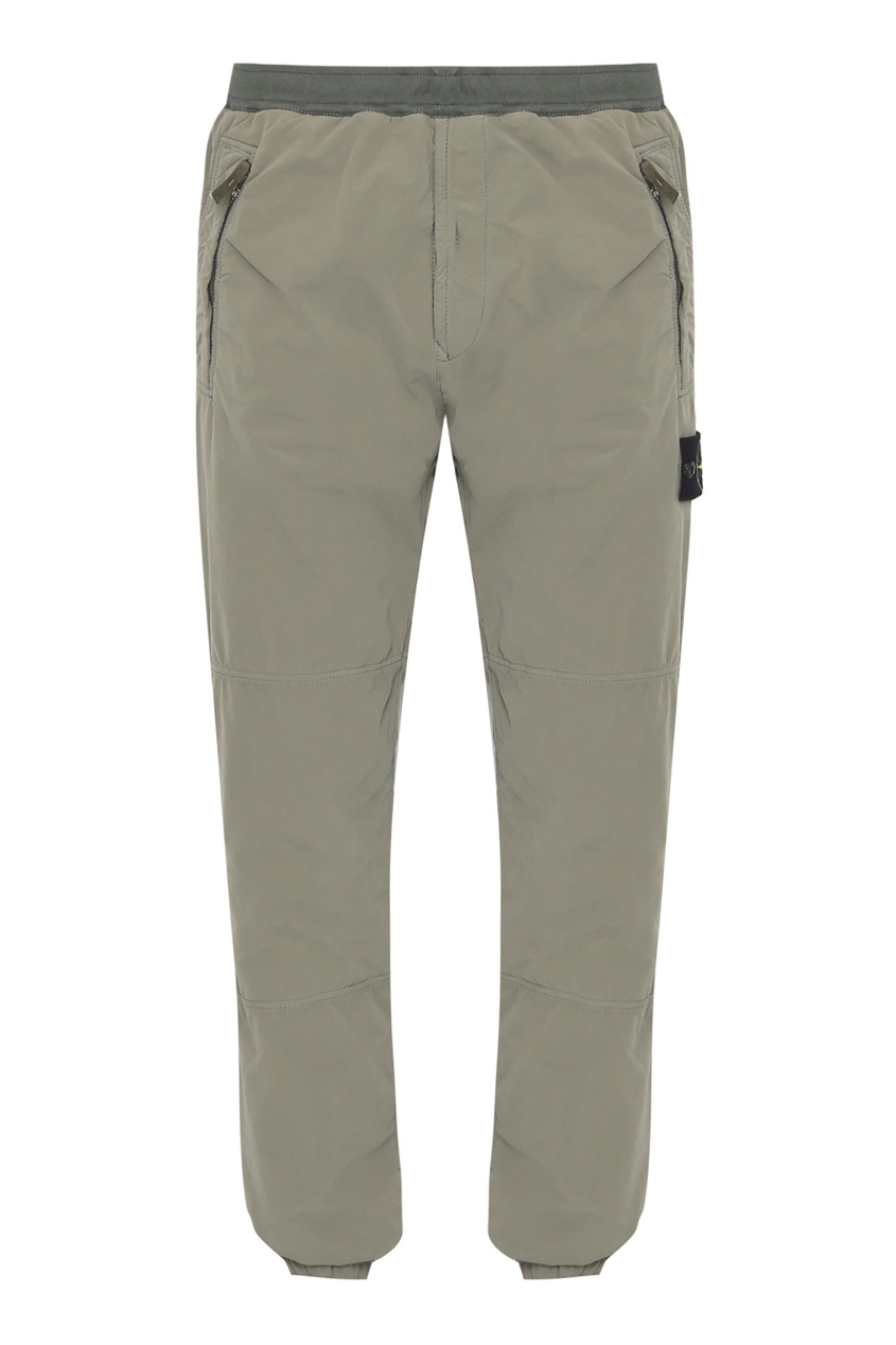 фото Утепленные брюки цвета хаки Stone island