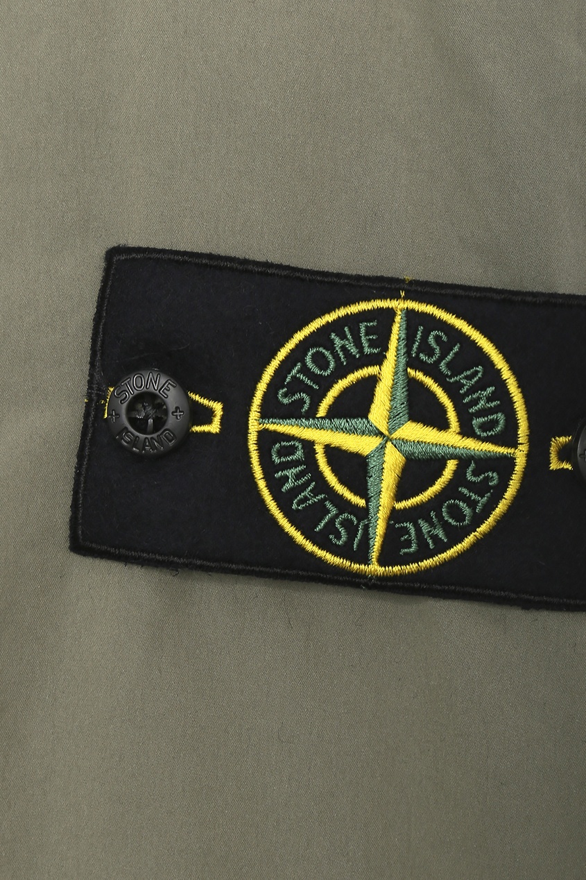 фото Утепленные брюки цвета хаки stone island