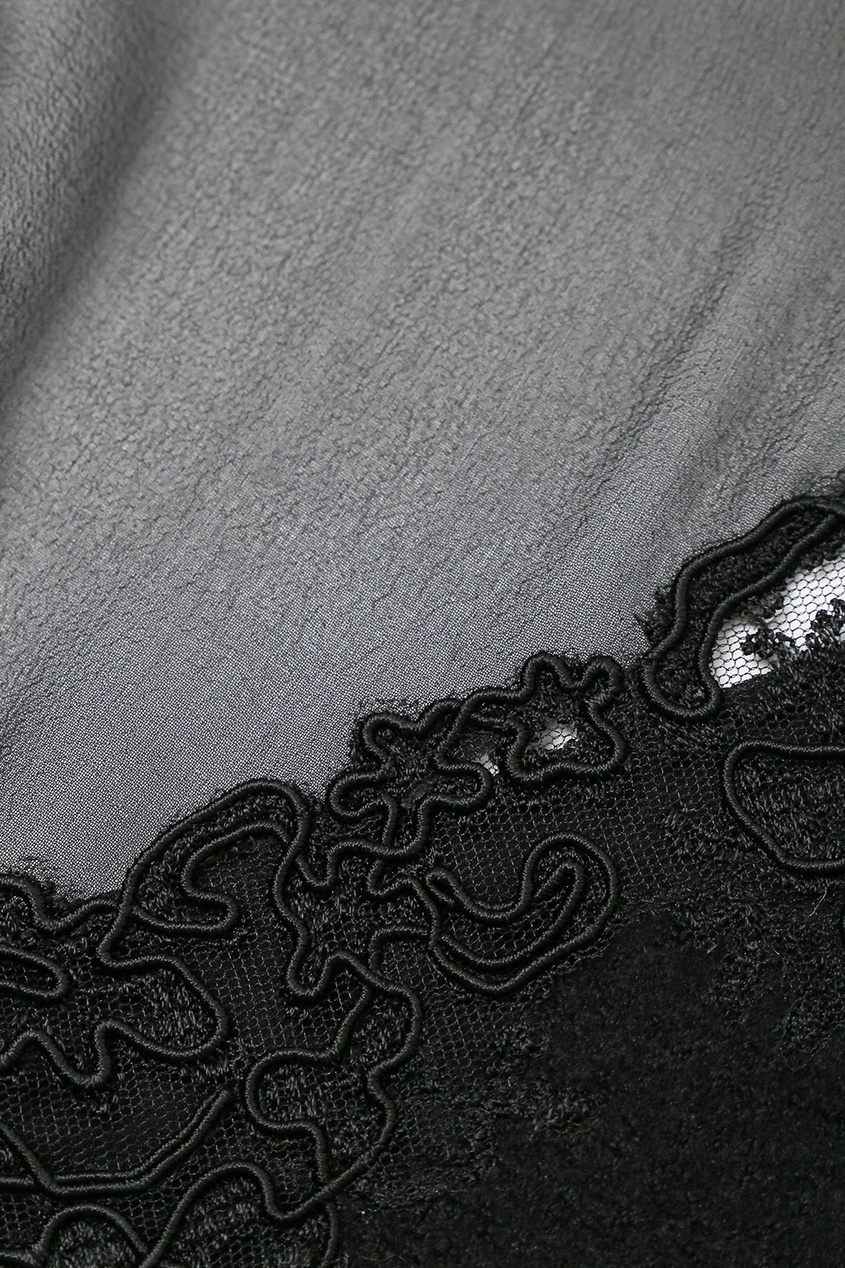 фото Черная блузка с кружевом Ermanno scervino