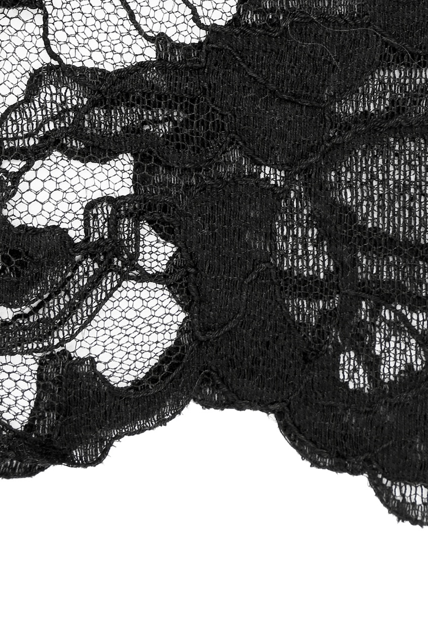 фото Черная блузка с отделкой из кружева Ermanno scervino