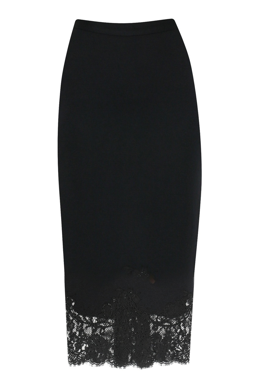 фото Черная юбка с кружевом ermanno scervino
