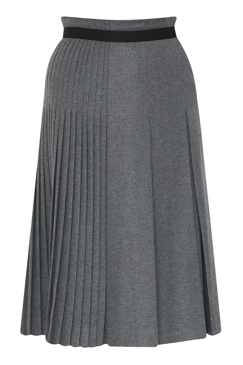 фото Серая шерстяная юбка с плиссировкой ermanno scervino