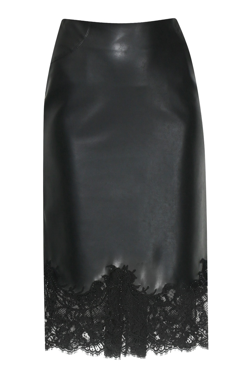 фото Черная юбка с кружевной отделкой ermanno scervino