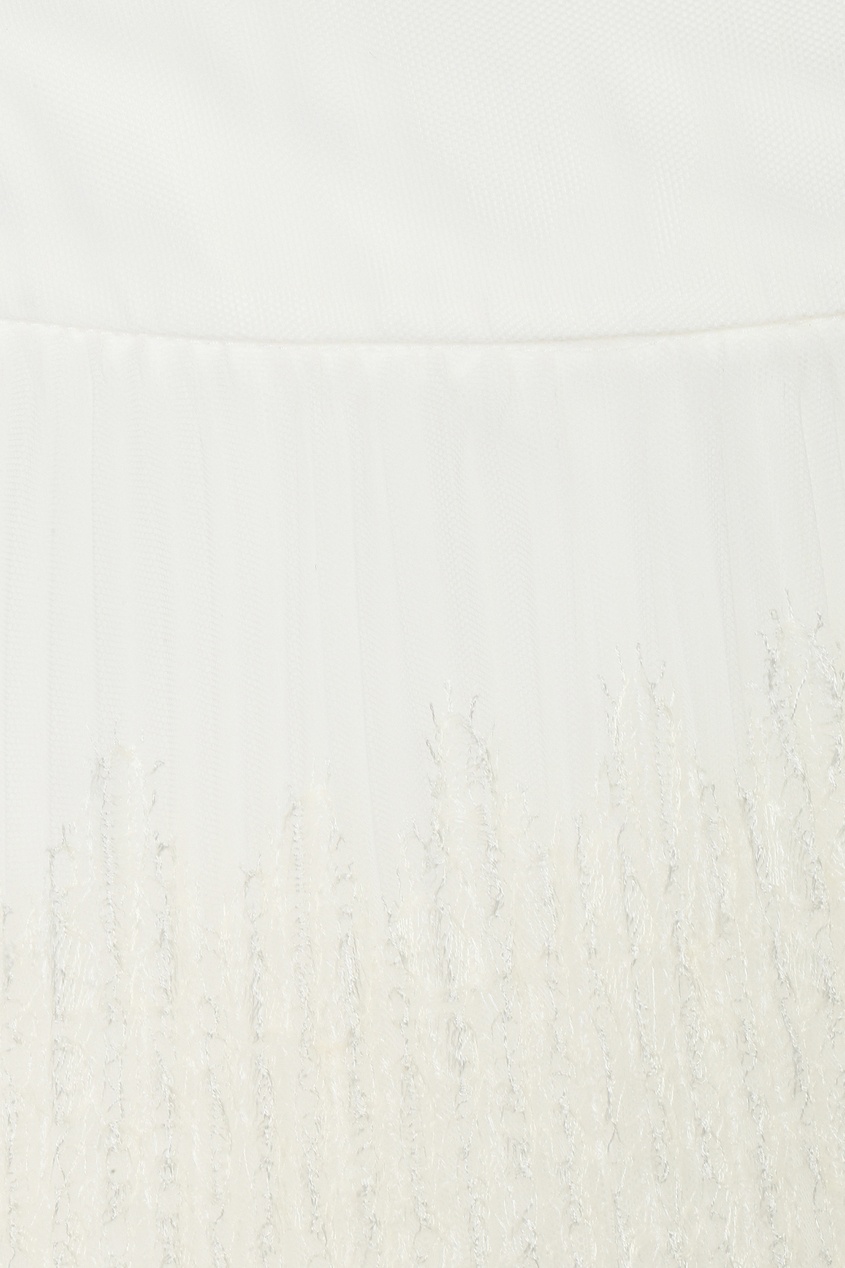 фото Белая плиссированная юбка с кружевом Ermanno scervino