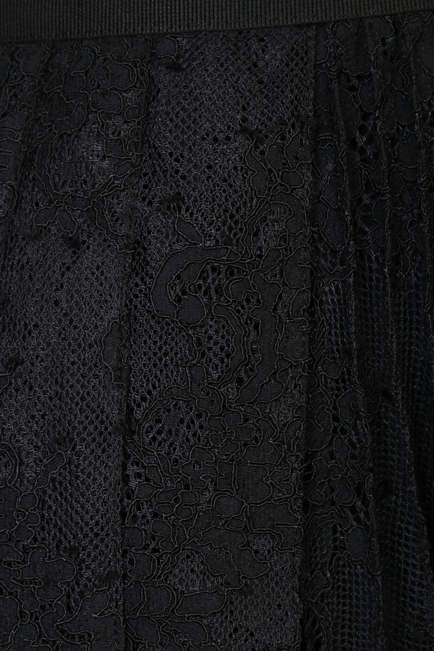 фото Черная асимметричная юбка с кружевом ermanno scervino