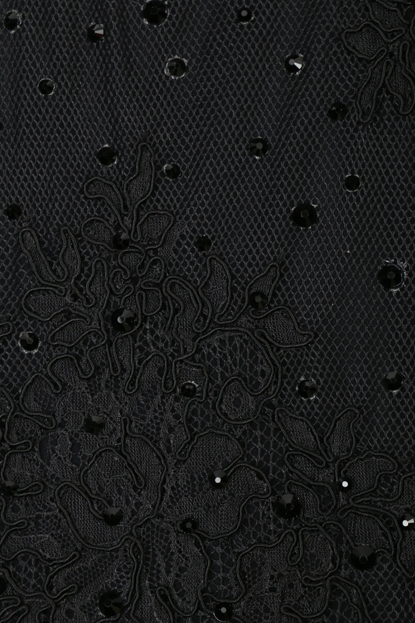 фото Черная юбка из кружева с кристаллами Ermanno scervino