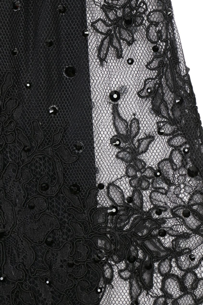 фото Черная юбка из кружева с кристаллами Ermanno scervino