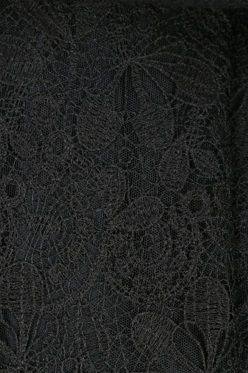 фото Черное кашемировое платье с кружевом ermanno scervino