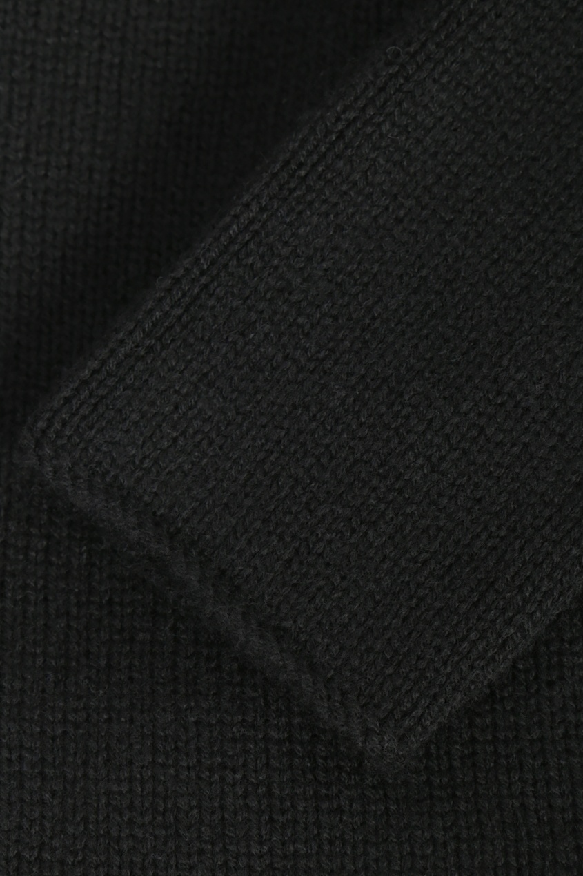 фото Черное кашемировое платье с кружевом ermanno scervino
