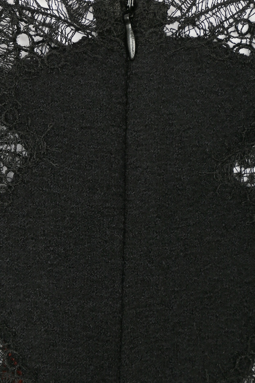 фото Черное платье с кружевной отделкой ermanno scervino