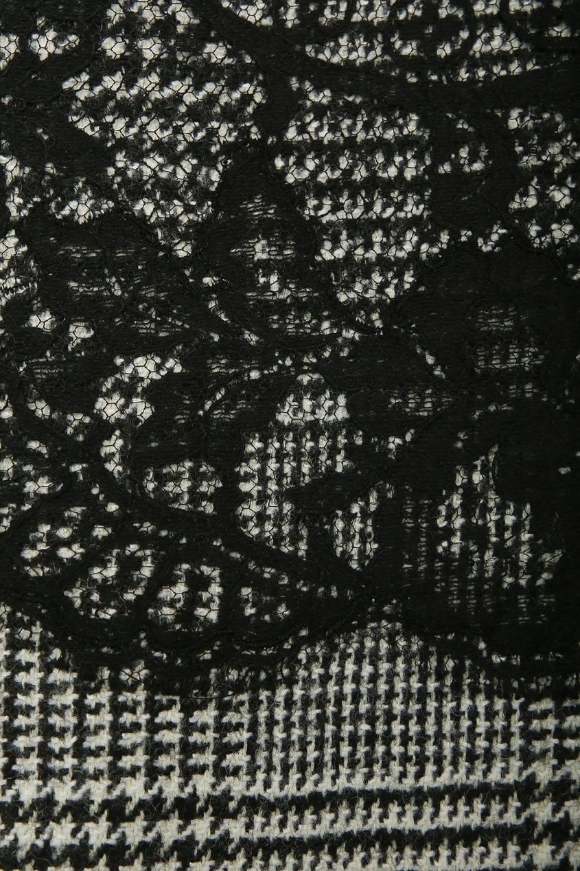 фото Серое шерстяное платье с кружевной отделкой ermanno scervino