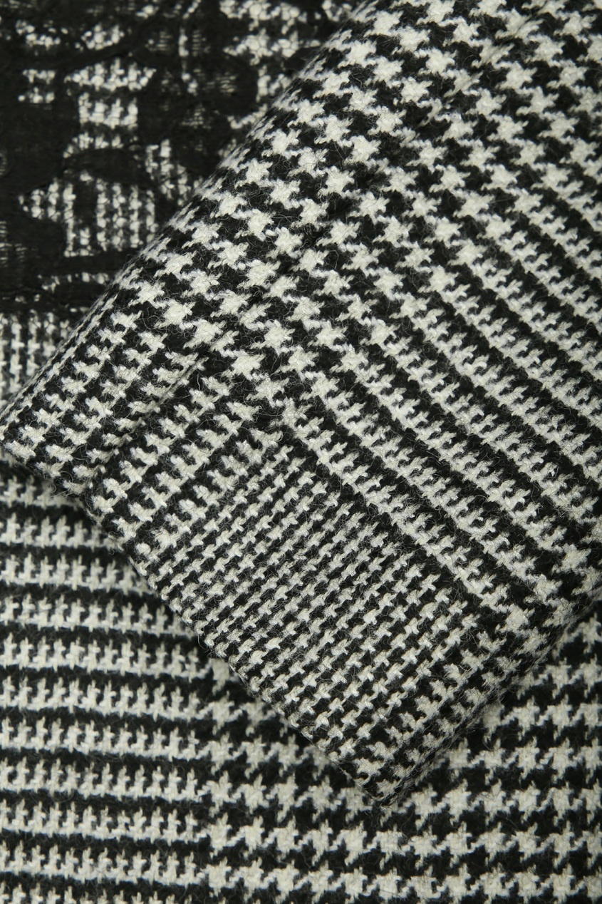 фото Серое шерстяное платье с кружевной отделкой ermanno scervino