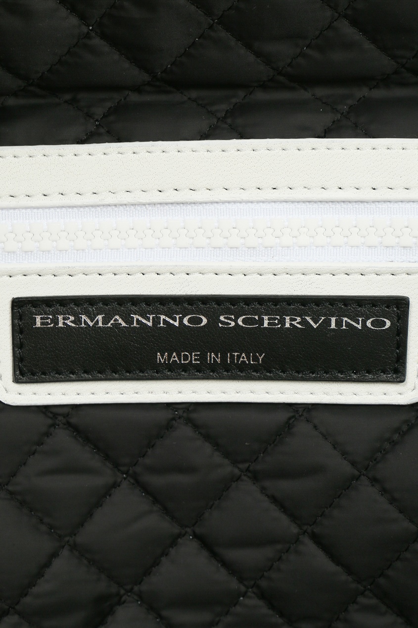 фото Белый рюкзак с черными лямками ermanno scervino